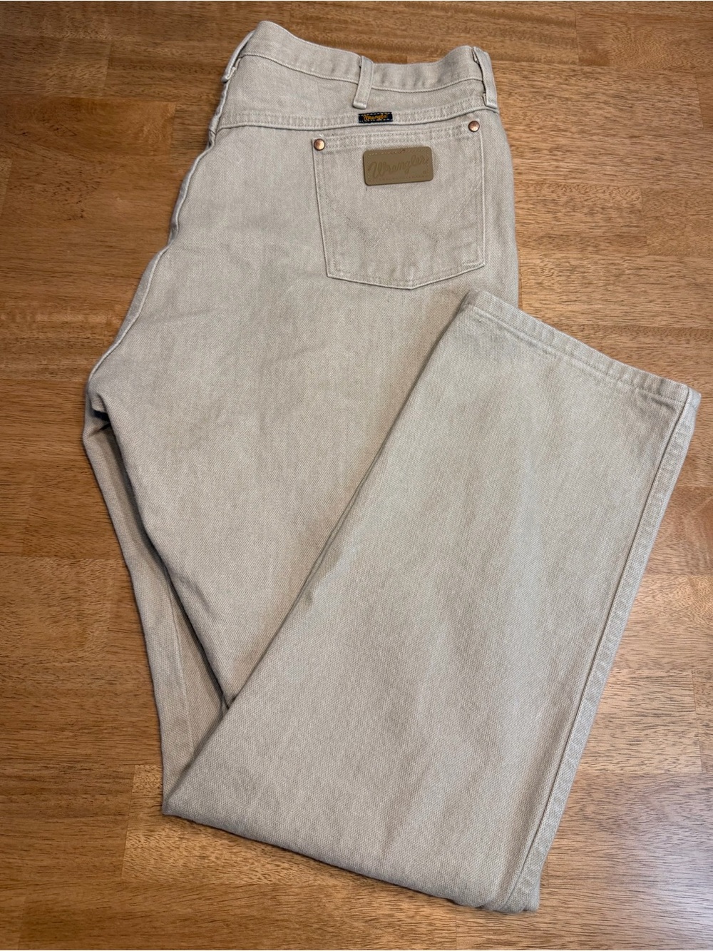 Wrangler Jeans Mens 42x34 Tan Cowboy Cut Denim 1013MWZTN Western Cowboy EUC